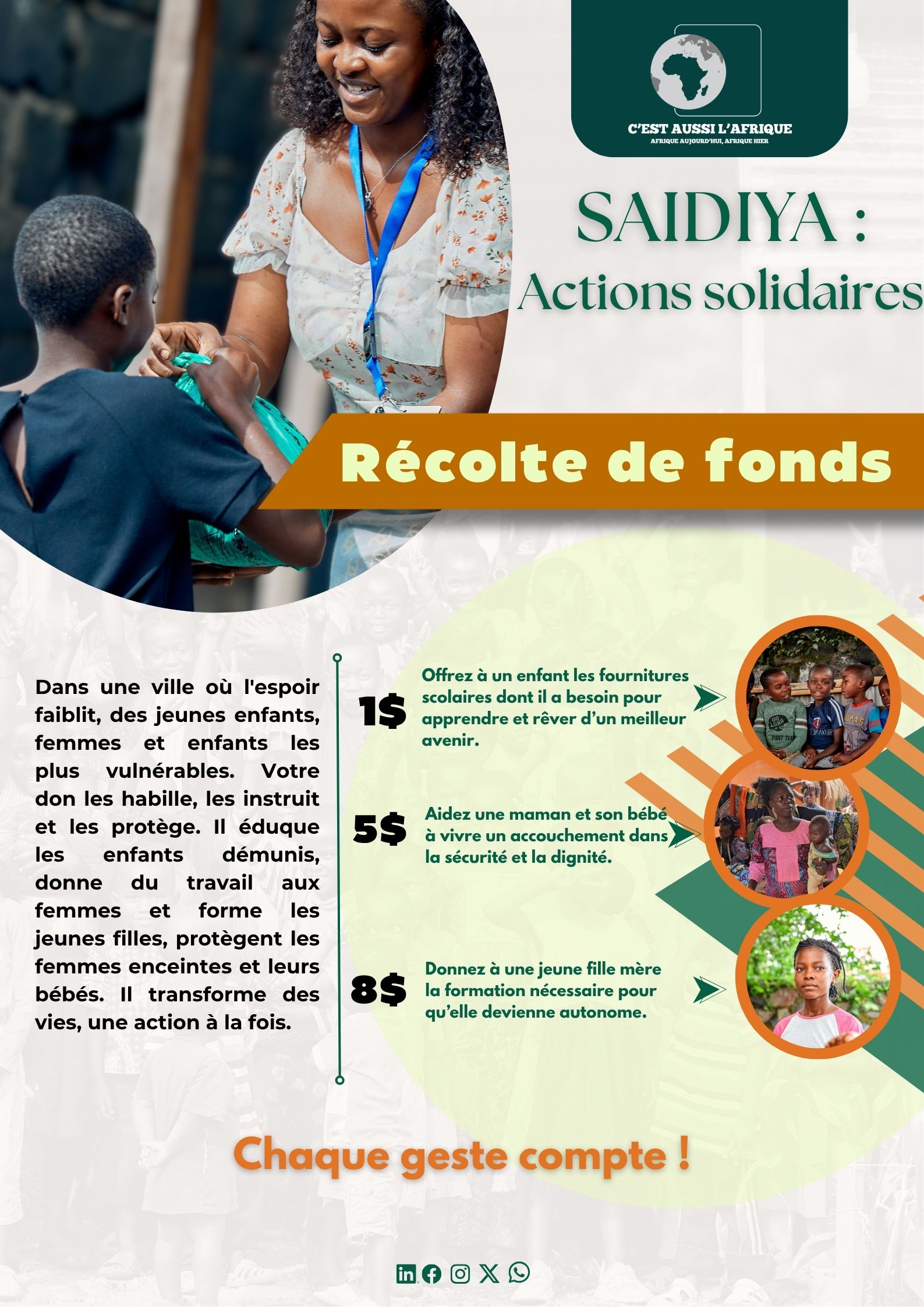 Affiche SAIDIYA – Récolte de fonds